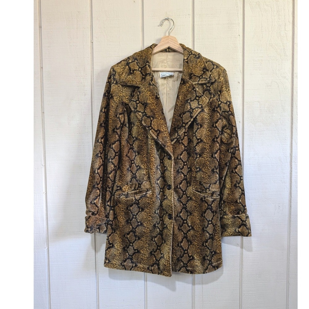 Vintage 90s Yellow Black Python Snake Jacket USA